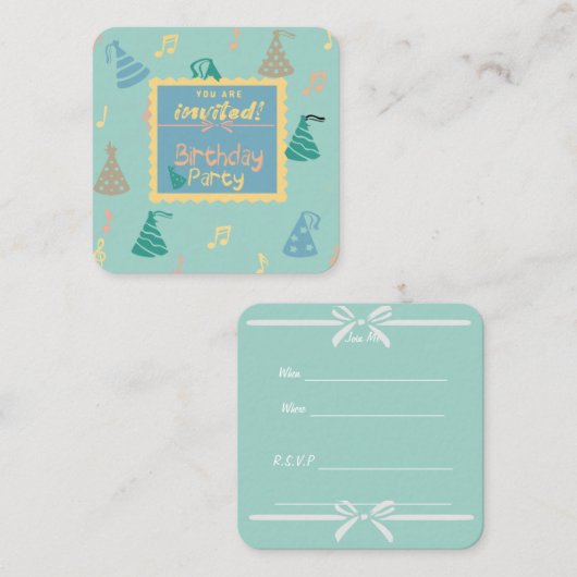 Einladung zum Geburtstag (Vorne/Hinten)