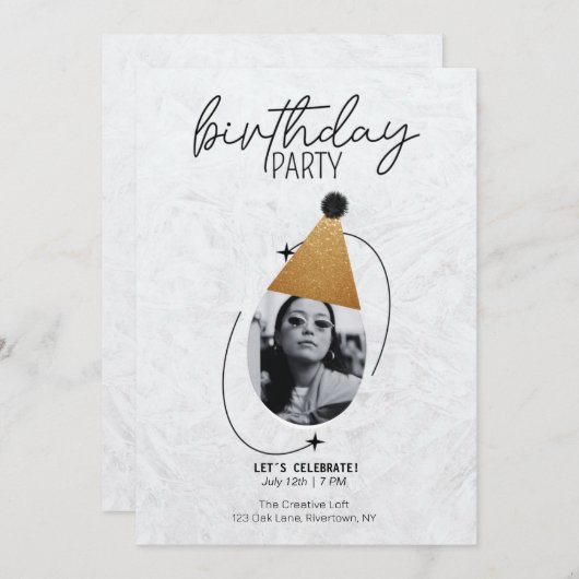 Einladung zum Geburtstag (Vorne/Hinten)