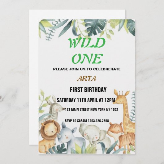 Einladung zum Geburtstag (Vorne/Hinten)