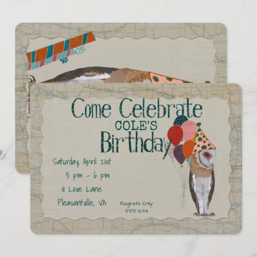 Einladung zum Geburtstag (Vorne/Hinten)