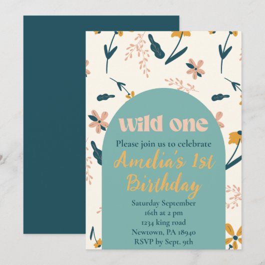 Einladung zum Geburtstag (Vorne/Hinten)