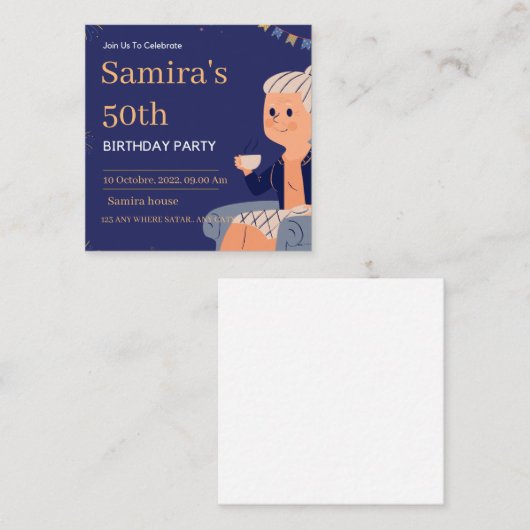 Einladung zum Geburtstag (Vorne/Hinten)