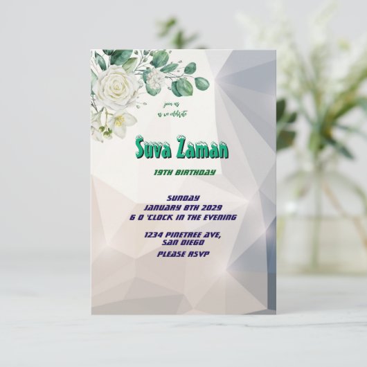 Einladung zum Geburtstag (Stehend Vorderseite)