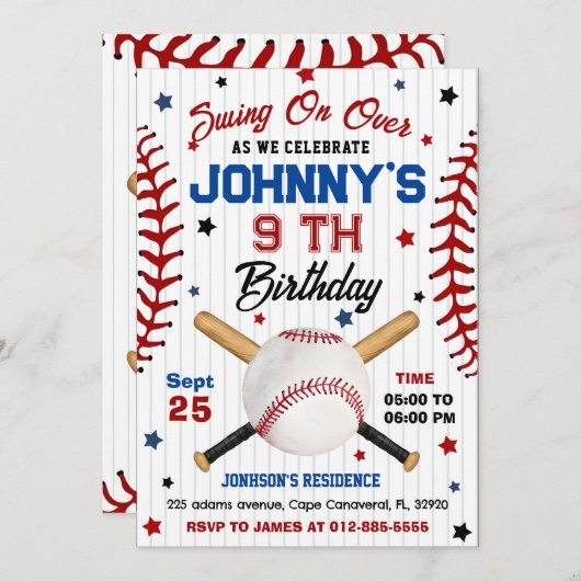 Einladung zum Geburtstag (Vorne/Hinten)