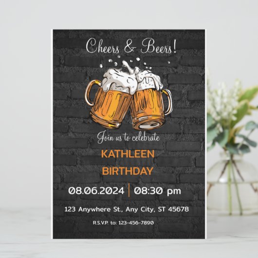 Einladung zum Geburtstag (Stehend Vorderseite)