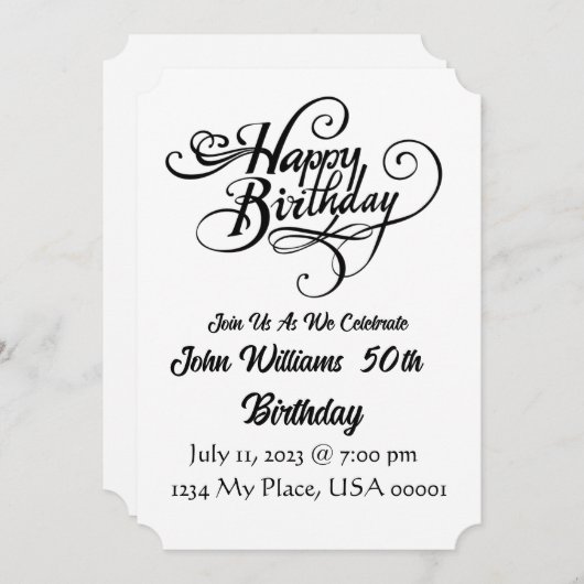 Einladung zum Geburtstag (Vorne/Hinten)