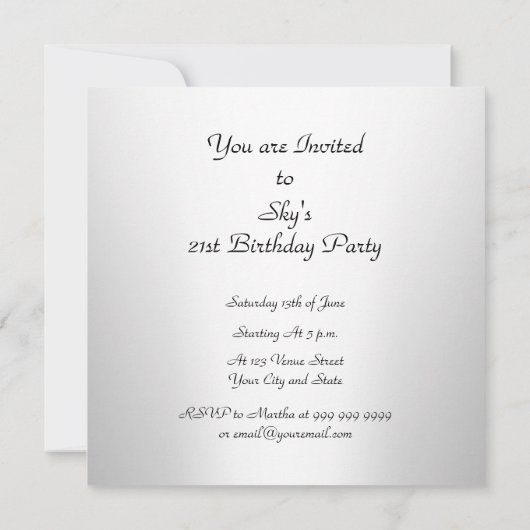 Einladung zum Geburtstag (Rückseite)