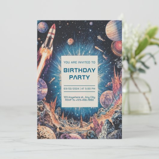 Einladung zum Geburtstag (Stehend Vorderseite)