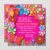 Einladung zum Geburtstag: 003C Schmetterlinge und  (Vorne/Hinten)