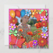 Einladung zum Geburtstag: 003C Schmetterlinge und (Rückseite)