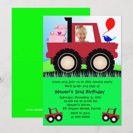 Einladung zum Geburtstag 020: Bauer (Vorne/Hinten)