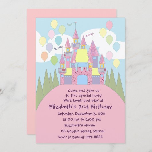 Einladung zum Geburtstag 022: Burg (Vorne/Hinten)