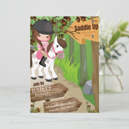 Einladung zum Geburtstag 1 (Mädchen) (Stehend Vorderseite)