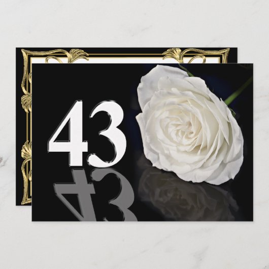 Einladung zum Geburtstag 43 Jahre alt (Vorne/Hinten)