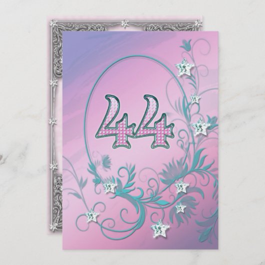 Einladung zum Geburtstag 44 Jahre alt (Vorne/Hinten)