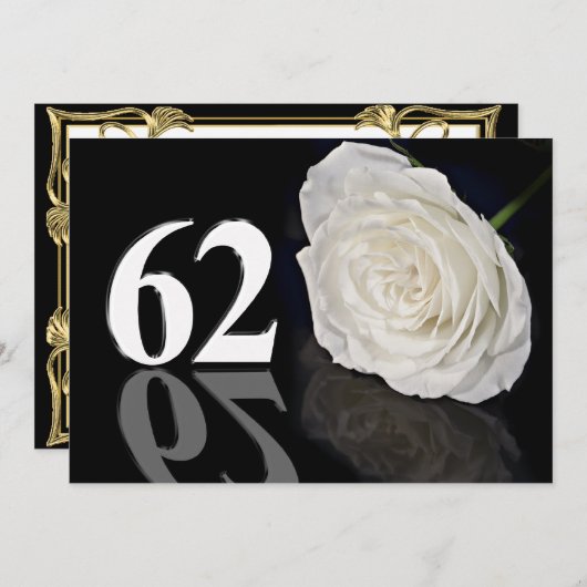 Einladung zum Geburtstag 62 Jahre alt (Vorne/Hinten)