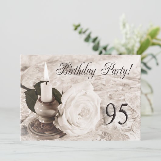 Einladung zum Geburtstag 95 Jahre alt (Stehend Vorderseite)