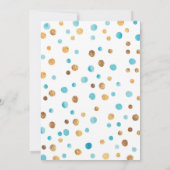 Einladung zum Geburtstag | Aqua Blue und Gold conf (Rückseite)