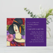 Einladung zum Geburtstag Art Deco Frau (Stehend Vorderseite)