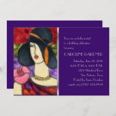 Einladung zum Geburtstag Art Deco Frau (Vorne/Hinten)