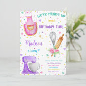 Einladung zum Geburtstag backen (Stehend Vorderseite)