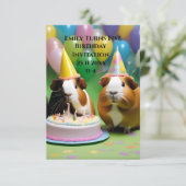 Einladung zum Geburtstag bei Schweinen aus dem Par (Stehend Vorderseite)