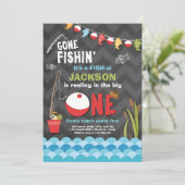 Einladung zum Geburtstag beim Angeln des großen (Stehend Vorderseite)