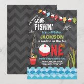 Einladung zum Geburtstag beim Angeln des großen (Vorne/Hinten)