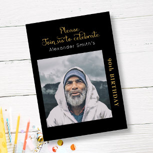 Einladung zum Geburtstag Black and Gold