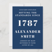 Einladung zum Geburtstag Blau und Weiß (Vorderseite)