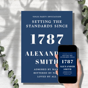 Einladung zum Geburtstag Blau und Weiß