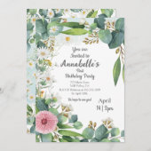 Einladung zum Geburtstag botanischer Eukalyptus (Vorne/Hinten)