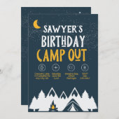 Einladung zum Geburtstag Campout (Vorne/Hinten)