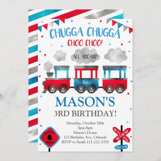 Einladung zum Geburtstag der Eisenbahn, Einladung (Vorne/Hinten)