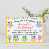 Einladung zum Geburtstag der Eule (Stehend Vorderseite)