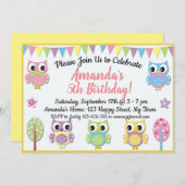 Einladung zum Geburtstag der Eule (Vorne/Hinten)
