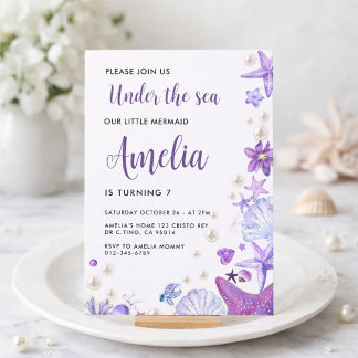 Einladung zum Geburtstag der Meerjungfrau unter de