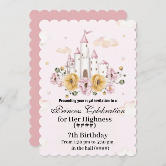 Einladung zum Geburtstag der Prinzessin (Vorne/Hinten)