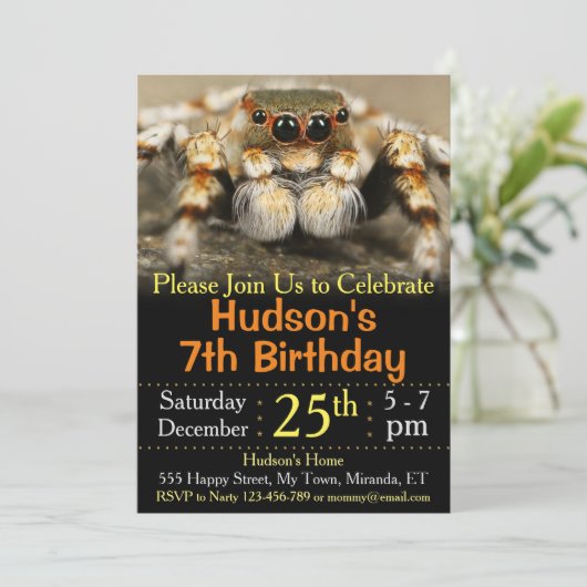 Einladung zum Geburtstag der Spinne (Stehend Vorderseite)