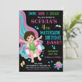 Einladung zum Geburtstag der Wasserrutsche Schwimm (Stehend Vorderseite)