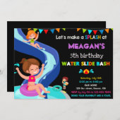 Einladung zum Geburtstag der Wasserrutsche Schwimm (Vorne/Hinten)