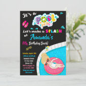 Einladung zum Geburtstag der Wasserrutsche Schwimm (Stehend Vorderseite)