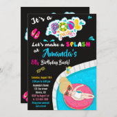 Einladung zum Geburtstag der Wasserrutsche Schwimm (Vorne/Hinten)