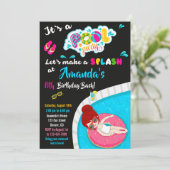 Einladung zum Geburtstag der Wasserrutsche Schwimm (Stehend Vorderseite)