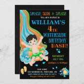 Einladung zum Geburtstag der Wasserrutsche Schwimm (Vorne/Hinten)