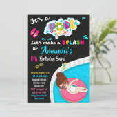 Einladung zum Geburtstag der Wasserrutsche Schwimm (Stehend Vorderseite)