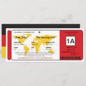 Einladung zum Geburtstag der Weltkarte Boarding Ti (Vorne/Hinten)