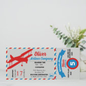 Einladung zum Geburtstag des Flugtickets (Stehend Vorderseite)