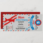 Einladung zum Geburtstag des Flugtickets (Vorne/Hinten)