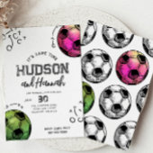 Einladung zum Geburtstag des Fußballs Wasserfarbe